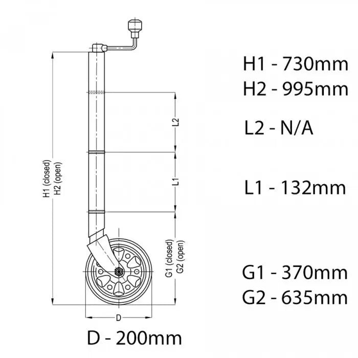 AL-KO Caravan Jockey Wheel Extra Tall – RV Online