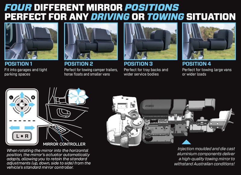 MSA 4x4 Ranger Towing Mirrors | Caravan Camping  – RV Online