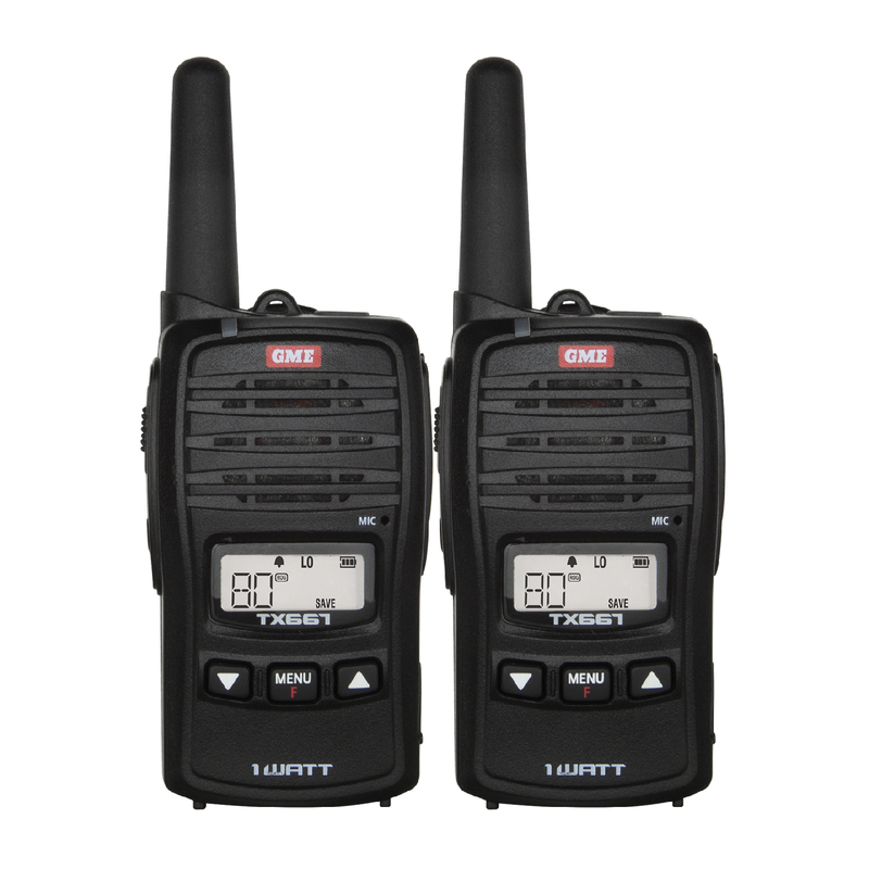 GME 1 Watt UHF CB Handheld Radio - Twin Pack