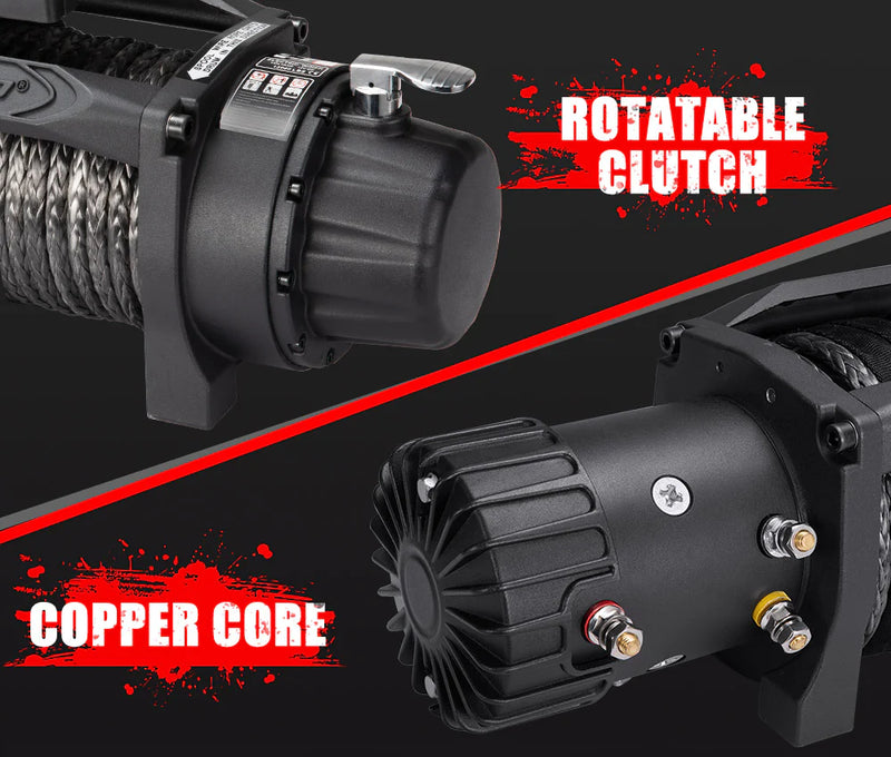 FIERYRED Electric Winch Synthetic Rope 12V 13000LBS