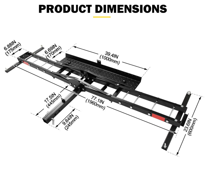 SAN HIMA Motorcycle Carrier Rack 227kg Capacity With Extra Tie Down Point